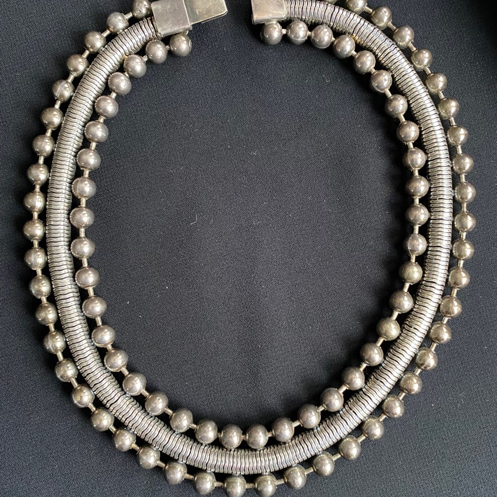 Silver and Brass Beaded Necklace